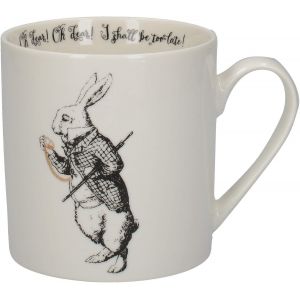 Eryi-- Tasse En Porcelaine Fine Alice Au Pays Des Merveilles Dans Un Coffret Cadeau, Motif ¿Lapin Blanc¿, Blanc, 350 Ml - Neuf