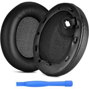 Remplacement Coussinets d'oreille pour Sony WH-1000XM4 Noise Cancelling Casque par-Memory Foam et Protein PU Casque-Noise Isolation Coussinets de Rechange-Noir - Neuf