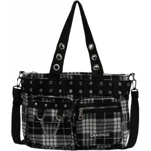 TIANYI-Sac fourre-tout Y2K pour femme - Grand sac gothique - Motif tête de mort - Pour le travail, le bureau, les voyages - Neuf