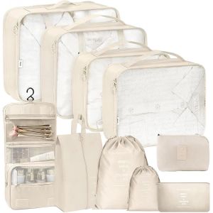 Organisateur Val Lot De 10 Rangement Val , Sac Rangement Val Organ Ur Val Bagage Packing Cubes, Compartiment Pour Voyager Stockage &Agrave; Domicile Stockage De V&ecirc;tements - Neuf