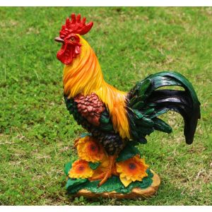Statue De Jardin En Forme De Coq, Décoration D'animaux De La Ferme, Sculpture De Poulet Pour Jardin, Terrasse, Cuisine, Décoration Et Décoration De Pelouse - Neuf