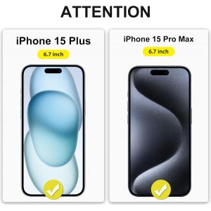 TRAHOO-Verre Trempé Pour iPhone 15 Pro Max/15 Plus 6.7 Pouces,3 Pièces Vitre Protection sans Bulles, 2.5D Protection écran, Dureté 9H - Neuf