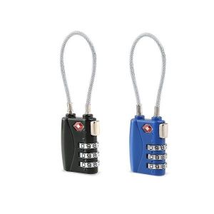 Lot De 2 Cadenas À Bagages À Câble Approuvés Par La Tsa Avec Combinaison À 3 Chiffres - Durables Et Élégants En Noir Et Bleu Pour Un Voyage En Toute Sécurité - Neuf