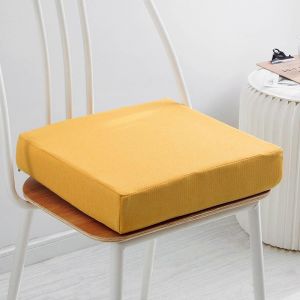 Amovible en Mousse à Mémoire de Chaise, Coussin Épais Rembourrage de Siège, Antidérapante, pour les Présidents, Jaune, 50x50x8cm - Neuf