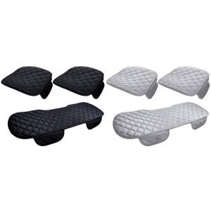 Lot de 6 coussins de si&egrave;ge auto pour si&egrave;ges avant et arri&egrave;re, noir et gris. - Neuf