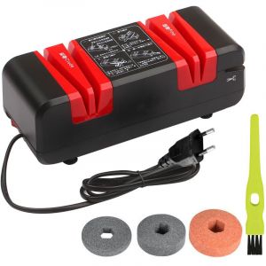 Electrique Affuteur Multifonctions Automatique Affuteurs Cut Avec Bevel Brut Et Des Beaux-Grooves 15 Degres, Avec Brosse Et 3 Meule Replaceable, Noir - Neuf