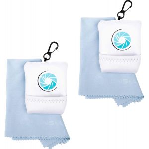 Chiffon De Nettoyage En Microfibre Avec Sac De Rangement Et Mousqueton Pour Appareil Photo, Objectif, &Eacute;cran, Ordinateur Portable, Smartphone Et Chiffon De Nettoyage Pour Lunettes[Z3096] - Neuf