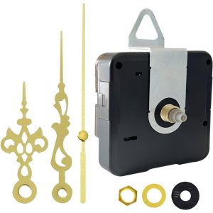 Cheng-U2013 Mécanisme D'horloge Quartz Silencieux À Piles, Remplacement Pour Horloges Murales, Mecanisme Horloge Murale, Kit De Réparation Idéal Pour Diy Et Décoration, Aiguilles Dorées B - Neuf