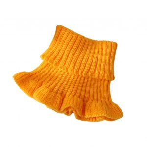 Écharpe De Cou Pour Femmes, Couleur Unie, Garniture Transparente, Faux Col Tricoté, Style Chaud, Cache-Cou, Accessoire De Vêtements Polyvalent-Jaune - Neuf