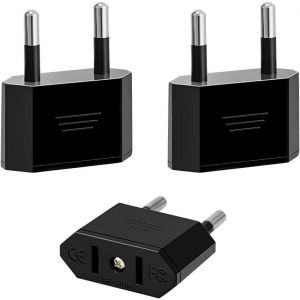 ERYI-3 Adaptateurs Us Vers L'Ue, 2 Broches, Usa Allemagne, Us Vers Ue Prise De Voyage, Adaptateur Pour Appareils Avec Alimentation Américaine, Européen/Us/Chine/Japon/Canada/Mexique, Adaptateur - Neuf