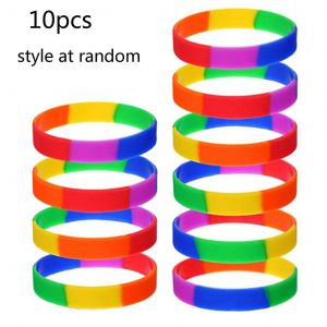 10pi&egrave;ces Gay Pride Bracelets Lgbt Lesbienne Arc-En-Ciel Bracelets Moule En Silicone - Neuf