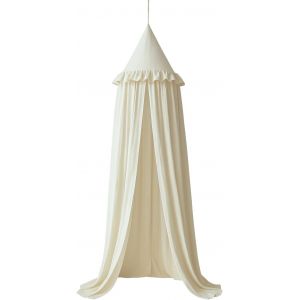 Ulteronixshop-Ciel de Lit avec Volants pour Enfants, Couleur Neutre Pastel, Frills Tente en Coton, Salle de P&eacute;pini&egrave;re et Rideau de Lit B&eacute;b&eacute; Suspendu, Moustiquaire D&eacute;coratif Coin Lecture (Marron Clair - Neuf