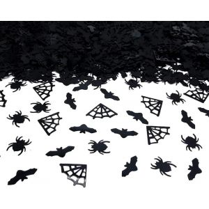 Confettis d'Halloween à paillettes pour décoration de table de fête, citrouille, chauve - souris, sorcière, toile d'araignée, confettis pour fournitures de fête, feuille métallique (noir) - Neuf
