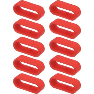 Kal-10pcs Boucles De Bracelet De Montre En Silicone Anneaux De Fixation De Remplacement En Silicone Support De Montre Pour Bracelet De Montre De 18mm De Largeur, Rouge - Neuf