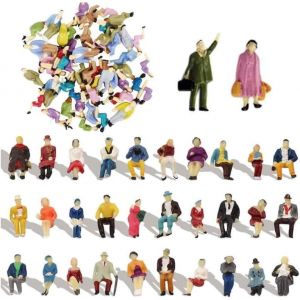 Sansh-60 Pièces Ensemble De Personnage Miniature Figurines Colorées Maquette Dans Différentes Poses Figurines Personnes À L'échelle 1:87 Mini Modèle De Trains Architecturaux, Pour Scènes Miniatures - Neuf