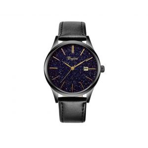 Montre &Agrave; Quartz &Eacute;tanche Ronde Pour Homme, Style D&eacute;contract&eacute;, Motif Ciel &Eacute;toil&eacute; - Neuf