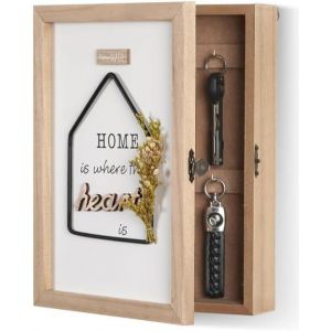 Checarzhn--No1-Boîte À Clés En Bois, Porte Clef Mural, Boite A Clefs Murale Avec 6 Porte-Clés, Boite A Clef Decorative Accroche Clé Mural, Organ Ur Mural Pour Entrée, Couloir, Bureau - Neuf