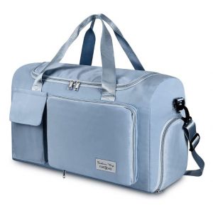 Sac fourre-tout pliable de 35 L, grand sac de week-end, sac de vacances, sac de sport étanche pour hommes et femmes - Bleu - Neuf