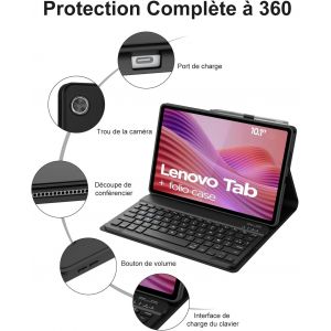 Clavier pour Lenovo Tab 2025 10.1''(TB-311FU/TB-311XU) - AZERTY Français Bluetooth Clavier pour Lenovo Tab 10.1 Pouce, Noir - Neuf