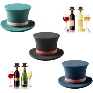 Checarzhn--No1-Lot De 3 Bouchons De Bouteille En Silicone Pour Bouteille De Vin, Drôles Et Réutilisables, Bouchons De Vin, Bouchons De Bouteille, Bouchons De Bouteille, Garde Au Frais Pour Le Vin, La - Neuf