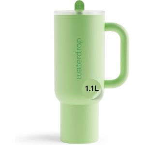 Waterdrop® Gourde Isotherme Avec Paille 1.1 Litre - Froid Pendant 12 Heures, Mug Isotherme, Tasse Isotherme Avec Poignée, Bouteille D'eau En Acier Inoxydable - Neuf