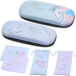 Tianyi-Étui À Lunettes Rigide, La Licorne Étui Lunettes De Soleil Étui De Portable Pour Lunettes Boîte À Lunettes Housse De Lunettes Avec Chiffon En Microfibre Sacs Pour Lunettes 2 Sets - Neuf