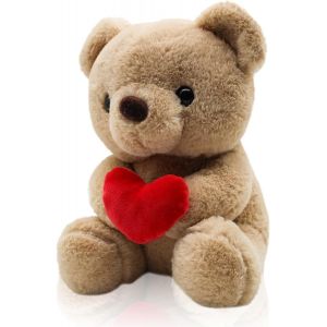 Ours En Peluche Amour Jouet Doux Decoration Coussin 25 Cm Brun Clair - Neuf