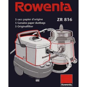 Lot de 5 sacs papier aspirateur Rowenta ZR 816 pour Bully, Collecto, Vorace - Neuf