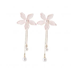 Femmes Belle Simple Faux Perle Fleur Ornements (Cha&icirc;ne Fausses Perles Boucles D'oreilles) - Neuf