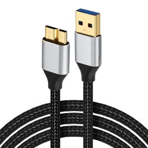 JGD-C&acirc;ble USB 3.0 M&acirc;le A vers Micro B 3.0, C&acirc;ble de Disque Dur 5Gbps, Tress&eacute; Nylon Renforc&eacute;, Compatible avec Disque dur Externe WD, Toshiba Canvio, Galaxy S5, My Passport Elements, 0,5 m - Neuf