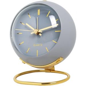 Kal-Réveil Analogique Sans Tic-Tac Avec Lumière - Réveil Rétro Puissant - Table De Chevet Pour Dormeurs Lourds - Batterie De Voyage - Petite Horloge De Bureau Pour Chambre D'enfant - Aiguilles - Neuf