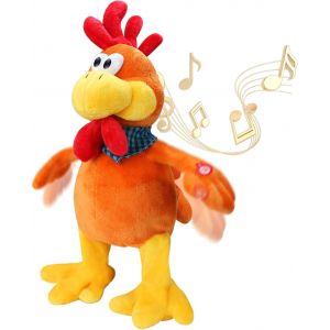 Poulet musical qui crie, animal rempli, marche, chant, agitant, coq, amusant, électronique, interactif, animation, peluche - Neuf
