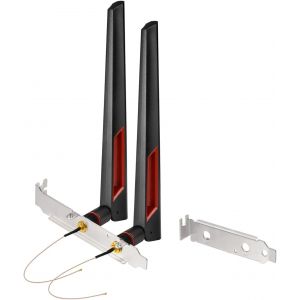 Antenne WiFi Double Bande 2.4GHz 5.8GHz 8dBi RP-SMA + Câble RG178 20cm RP-SMA Femelle + Couvercle De Slot PCI, pour Carte Réseau WiFi Mini PCI Express PCIE(2 pièces) - Neuf
