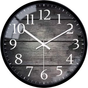 FCHHK-Silencieux Non coutil Horloge Murale rétro Arabe décoratif Ronde en Verre Numerals horloges murales 12 inch Motif Vintage - Neuf
