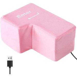 Grand coussin anti-stress avec c&acirc;ble USB,clavier multifonction,outil de soulagement du stress pour le bureau,la maison,les voyages d'affaires (rose) - Neuf