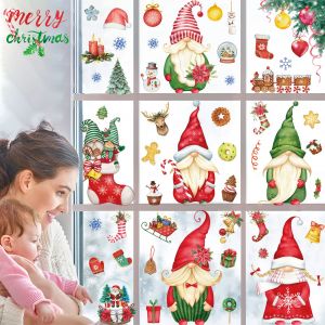 70 Pi&egrave;ces de No&euml;l Autocollants pour fen&ecirc;tres, D&eacute;coration de No&euml;l Gnome Fen&ecirc;tre Autocollants BRICOLAGE Amovible en PVC R&eacute;utilisable, Autocollants pour fen&ecirc;tres, Convient pour l'Int&eacute;rieur de D&eacute;coratio - Neuf