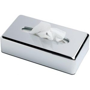 Support De Boîte De Mouchoirs Rectangulaire Kleenex Distributeur De Serviettes Plates Pour Comptoirs De Salle De Bain (Argent Chromé) - Neuf