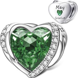 Argent Sterling 925 Charme De La Pierre De Naissance Janvier - D&eacute;cembre Anniversaire Charmes, Cadeau D'anniversaire Compatible Avec Les Femmes Bracelet Collier - Neuf