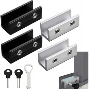 KALANKA-4 Pièces Serrures de Fenêtre Coulissante , Verrou Porte Coulissante Fermeture Baie Coulissante, Verrou Baie Coulissante Bloque Porte Coulissante Adaptée Aux Portes et Fenêtres Coulissantes - Neuf