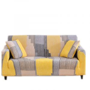 Étirer la housse du Canapé Imprimé Canapé Housses de Fauteuil de Housses pour Coussin de Canapé Canapés Élastique Universel Meubles Protecteur avec 2 Taies d'oreiller, Anti-Rayures - Neuf