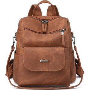 RFCBC-Sac a dos PU cuir femme, Sac à dos antivol femme elegant leger Deux en un décontractées, Multifonctions sac à dos femme chic pour Voyage et Travail - Neuf