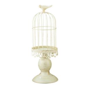 Vintage oiseau cage bougie porte-bougie d&eacute;coration bougeoir,blanc,S - Neuf