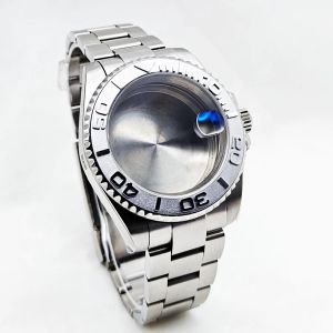 Nh34 Nh35 Mouvement Greenwich Gmt Bague En Relief En Céramique 40mm Boîtier Bracelet Verre Saphir Huître Argent Jubilé Bracelet 100m Étanche.Silvery-3.Miyota8200 05 15 - Neuf