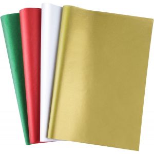 60 Feuilles De Papier De Soie De No&euml;l En Vrac 50 * 35 Cm Rouge Vert Blanc Et Or Papier D'emballage De No&euml;l Pour Bricolage Et Artisanat Sacs-Cadeaux Emballage D&eacute;corations - Neuf