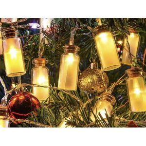 Guirlande Lumineuse De 20 Bocaux En Verre &Agrave; Led Pour Une Utilisation Int&eacute;rieure Et Ext&eacute;rieure - Neuf