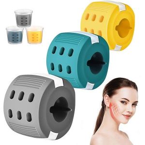 Lot De 3 Sculpteurs De M&acirc;choires &iquest; Appareil Ergonomique Pour Tonifier Le Visage Et Le Cou, Pour Hommes Et Femmes, 3 Niveaux De R&eacute;sistance Pour Une M&acirc;choire D&eacute;finie - Neuf