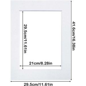 8 Pcs Passe Partout Blanc Cadre Photo Carton A3(29.7x42cm),(Int&eacute;rieures:20.8x29.5cm DIN A4) Passe-Partout Carr&eacute; pour l'encadrement Photos, Affiches, Impressions d'art - Neuf
