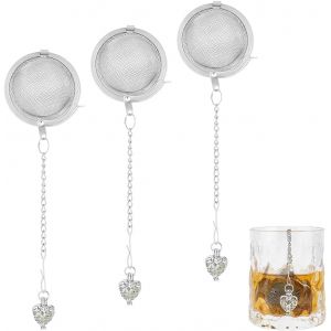 Lot De 3 Infuseurs &Agrave; Th&eacute; En Acier Inoxydable Avec C?ur - Neuf