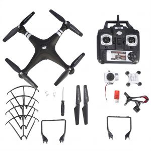 Drone Quadricoptere Telecommande, Helicoptere Rc A Maintien D'altitude Avec Camera 2 Mpx (Noir) - Neuf