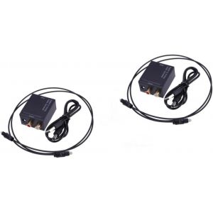 2pièces Convertisseur Audio Analogique Numérique Spdif r pour TV Et DVD Adaptateur Audio Pratique avec Câble Optique Inclus - Neuf